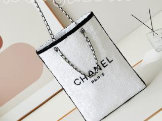 AS4856 B16494 NY081 シャネル バッグ スーパーコピー CHANEL 24新作 ショッピング バッグ スパンコール レディース ショルダーバッグ