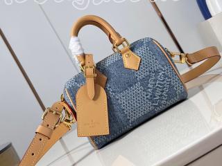 N40682 ルイヴィトン ダミエ･デニム バッグ コピー 「LOUIS VUITTON」 24新作 スピーディ･バンドリエール 18 レディース ショルダーバッグ